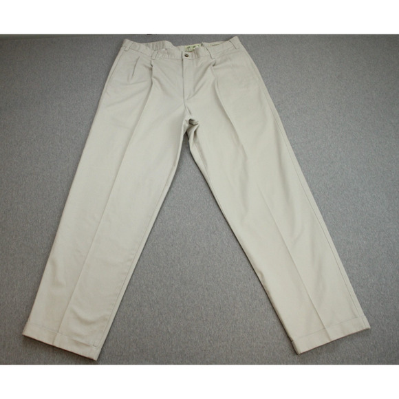 Eddie Bauer Pants Mens 38 X 32 Beige 100% Cotton Wrinkle Resistant Classic Fit - Picture 1 of 8